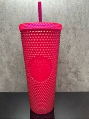 Starbucks Hot Pink Studded Tumbler with Straw - Bold Fuchsia